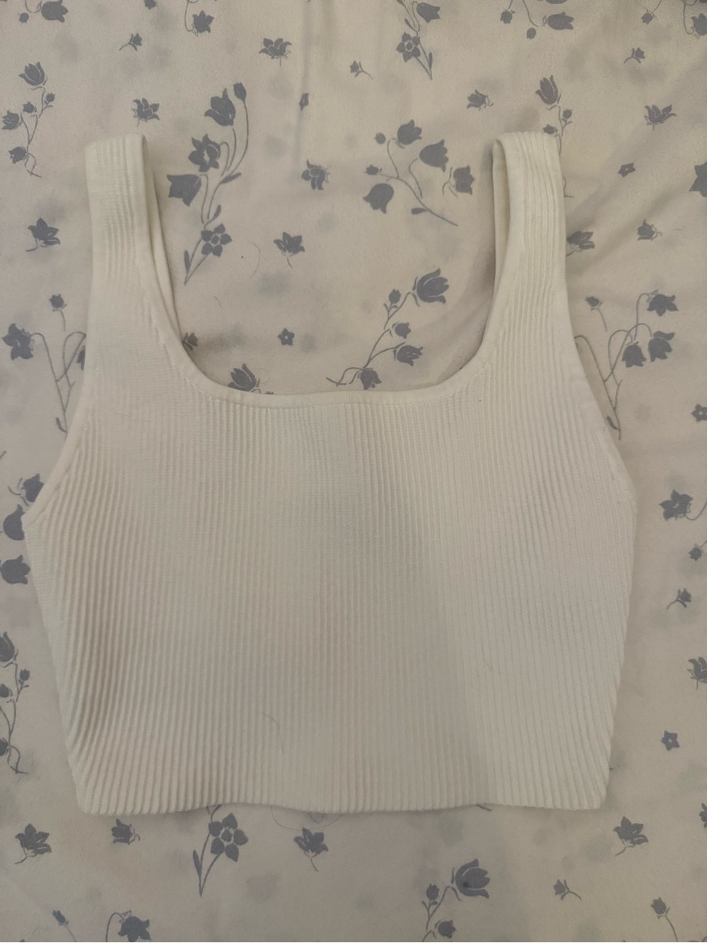 Women's Babaton White Ribbed Tank Crop Top